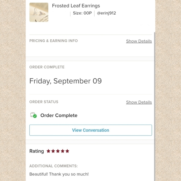 Frosted Leaf Earrings - Only 2 left! - Picture 9 of 10